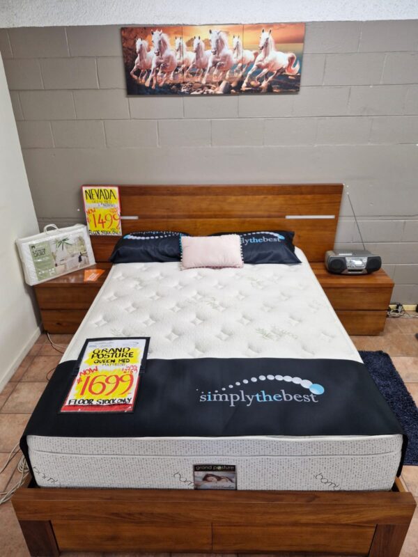 Nevada Queen Frame + 2 Bedsides Midland